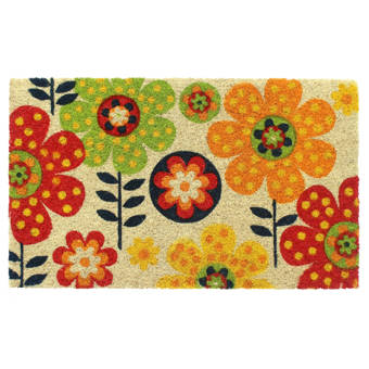 Rosalind Wheeler Daxton Machine Tufted Owl Coir 24 In X 16 In Non Slip Door Mat Wayfair