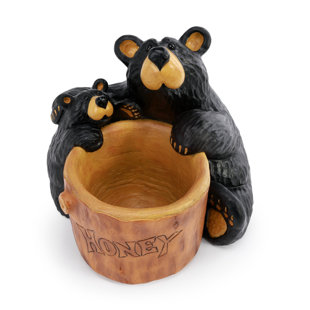 Standing Wooden Bear Statue Wayfair