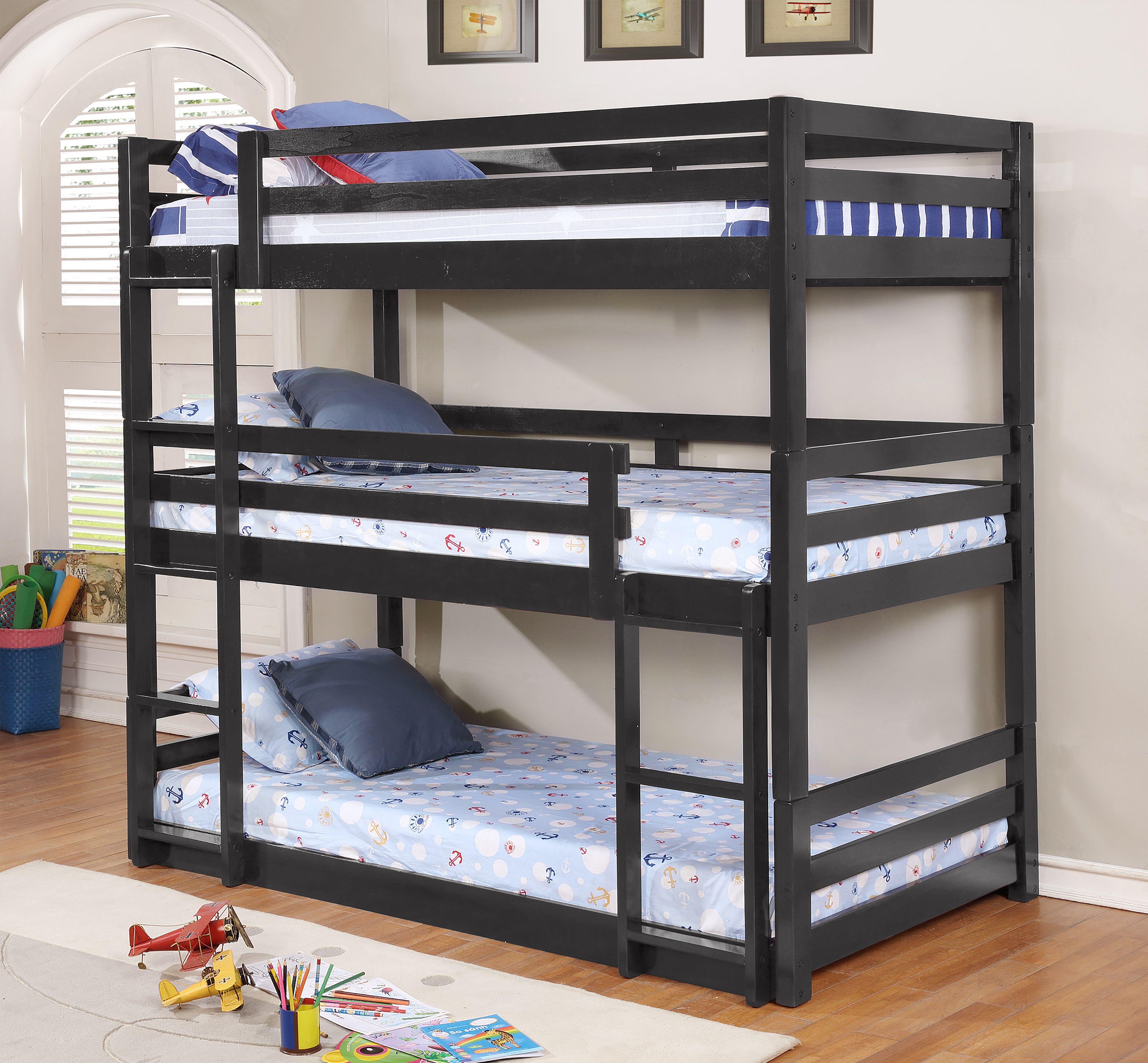 three level bunk bed