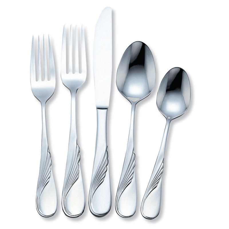 Mercer41 Knowle 40 Piece 18 10 Stainless Steel Flatware Set Service For 8 Wayfair