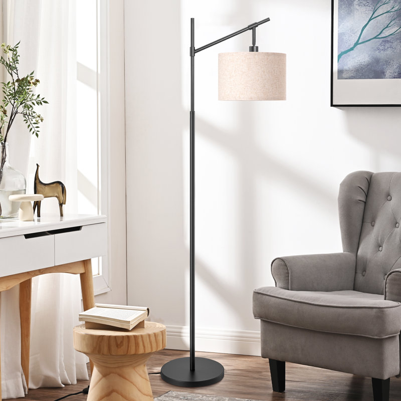 Banty 63.8'' Arched/Arc Floor Lamp Base Finish: Black