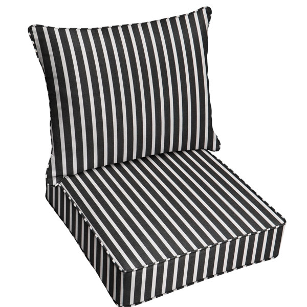 Mozaic Company 2 Piece Deep Seating Striped Indoor Outdoor Sunbrella Dining Chair Cushion Set Wayfair