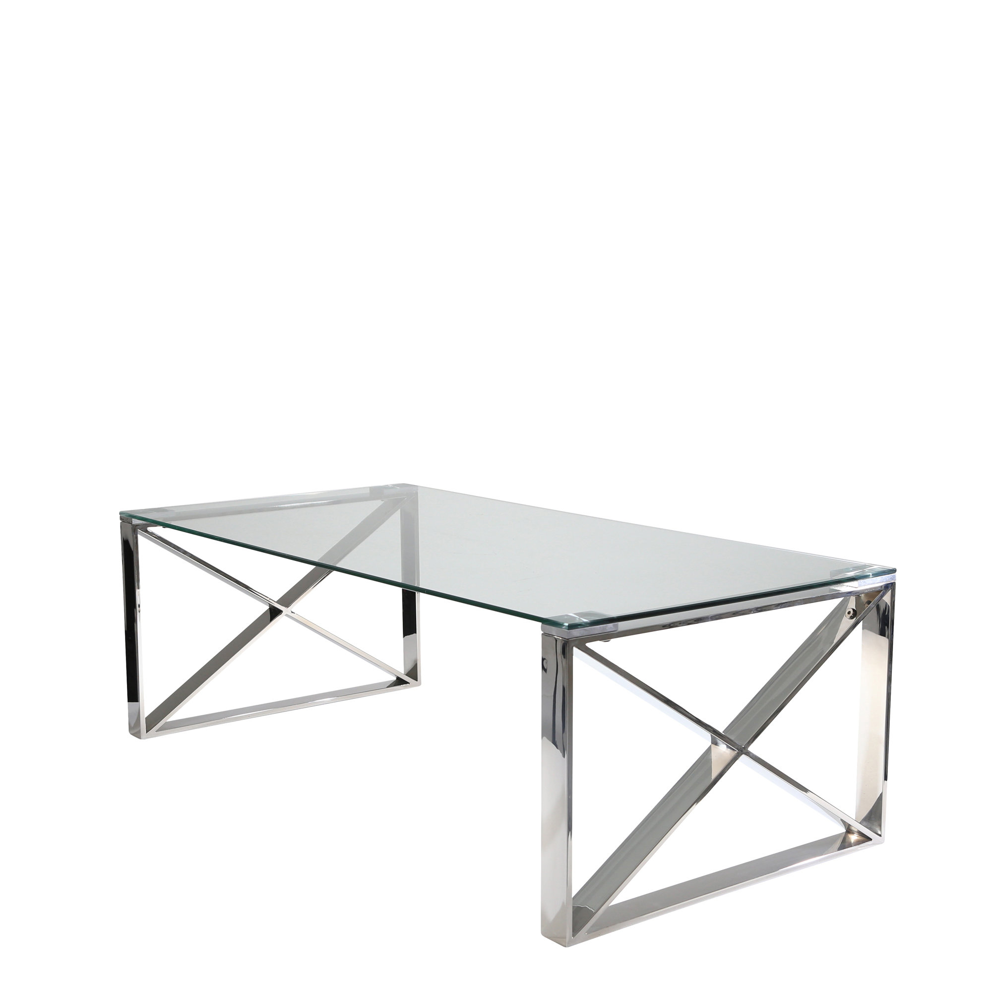 Mercer41 Stainless Steel And Glass Coffee Table Reviews Wayfair