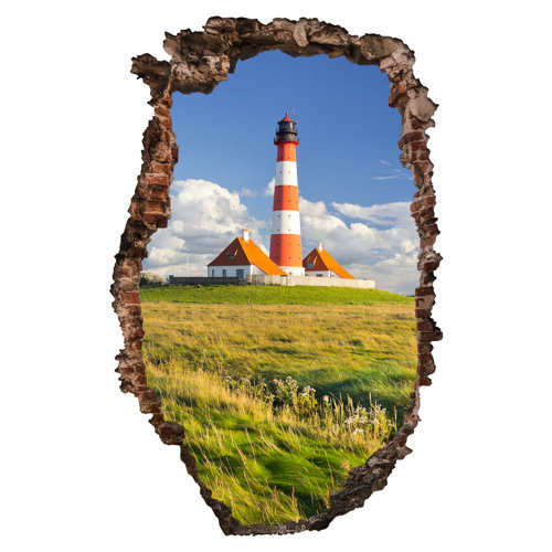 Lighthouse in Schleswig-Holstein Wall Sticker East Urban Home Size: 120cm H x 80cm W