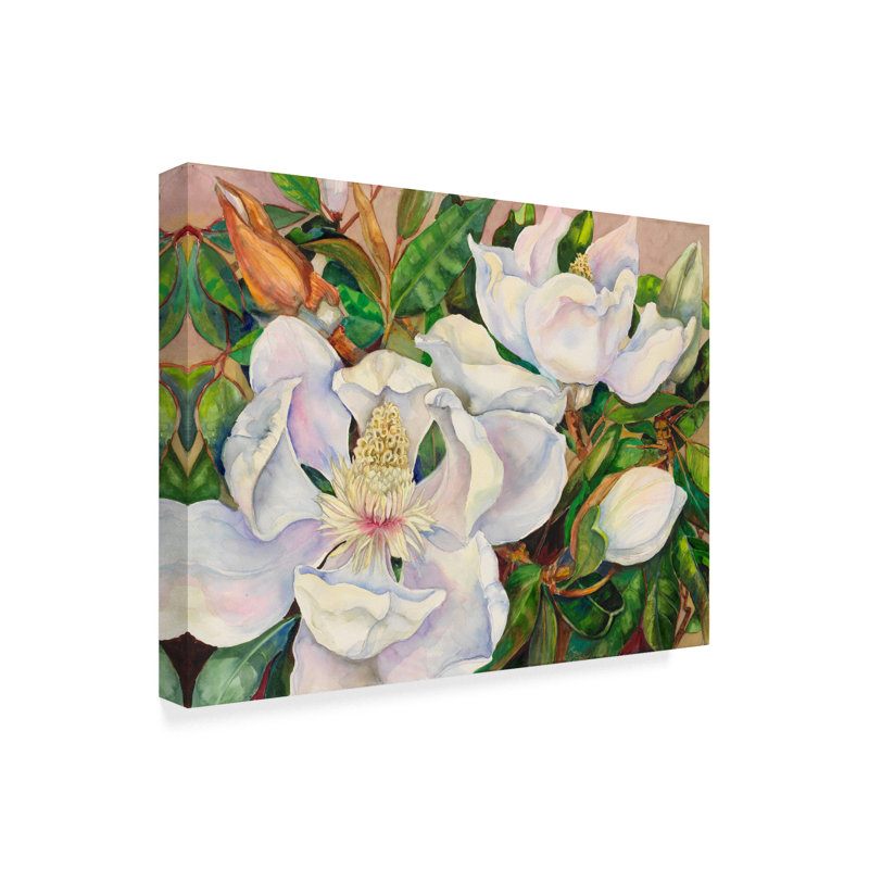 Trademark Art Magnolia Tree Acrylic Painting Print On Wrapped