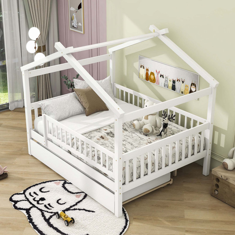 Quiogue Daybed with Trundle Size: Full, Color: White (incomplete, box 1 of 2)