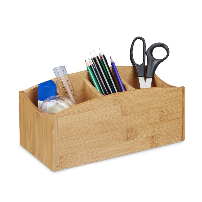 Relaxdays Bamboo Desk Organiser | Wayfair.co.uk