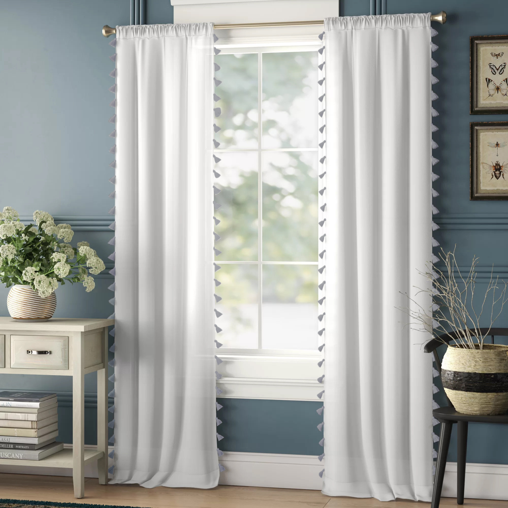 Alexis 100 Cotton Solid Semi Sheer Rod Pocket Single Curtain Panel Reviews Allmodern