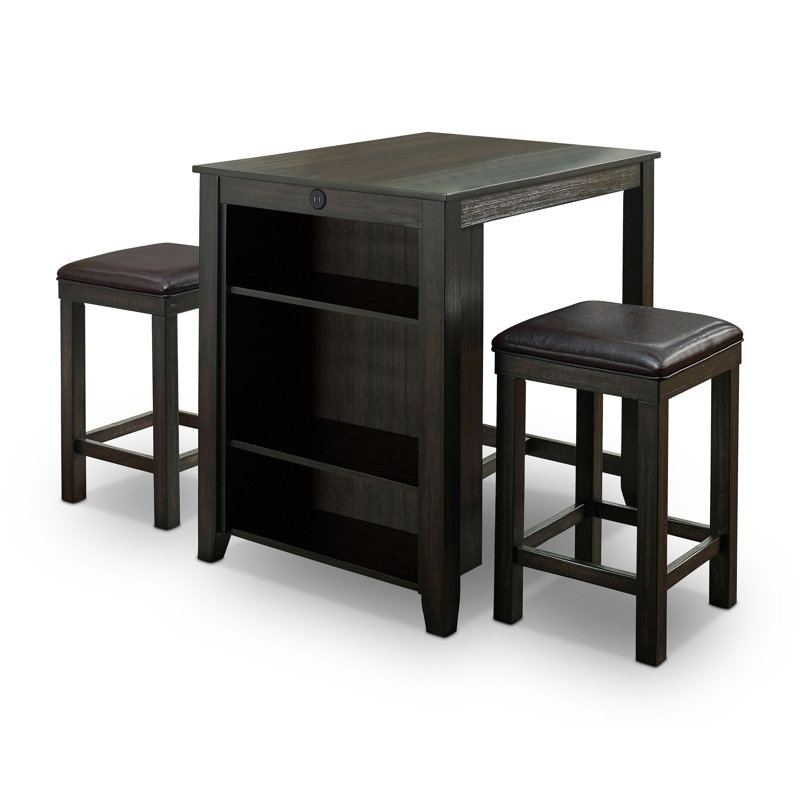 3 piece counter height dining set with storage