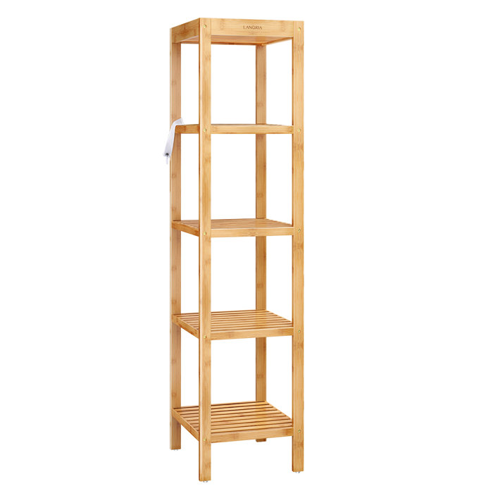 Rebrilliant Bamboo Shelf 5 Tier Multi Function Utility Storage