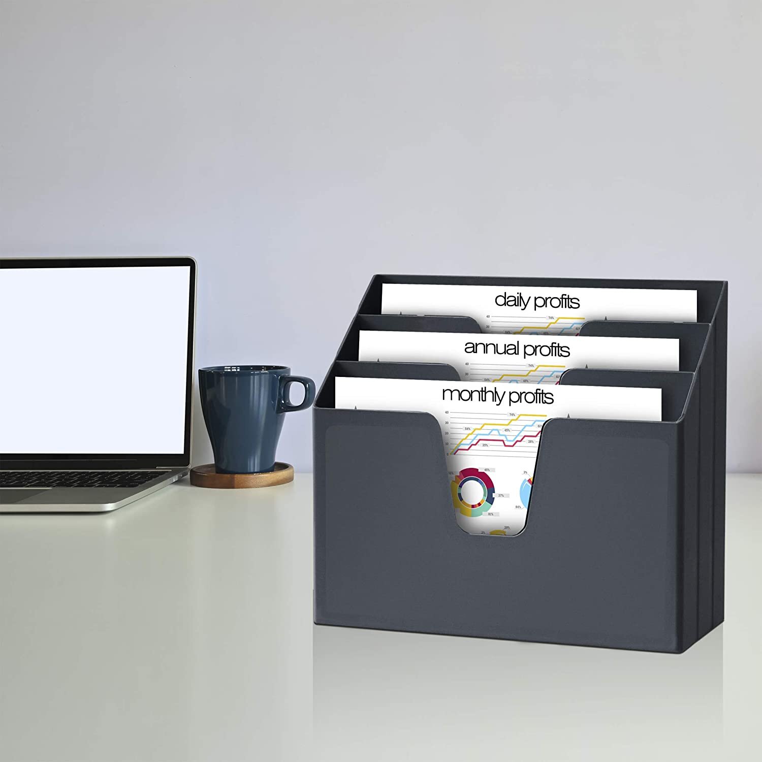 Crystal Color Folders Included Acrimet Horizontal Triple File Folder Organizer 