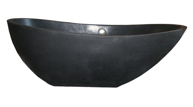 T-ZEN-72 Black Lava 72" x 38" Soaking Bathtub