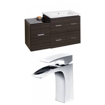 Orren Ellis Kyra Modern 38 Natural Wood Single Bathroom Vanity