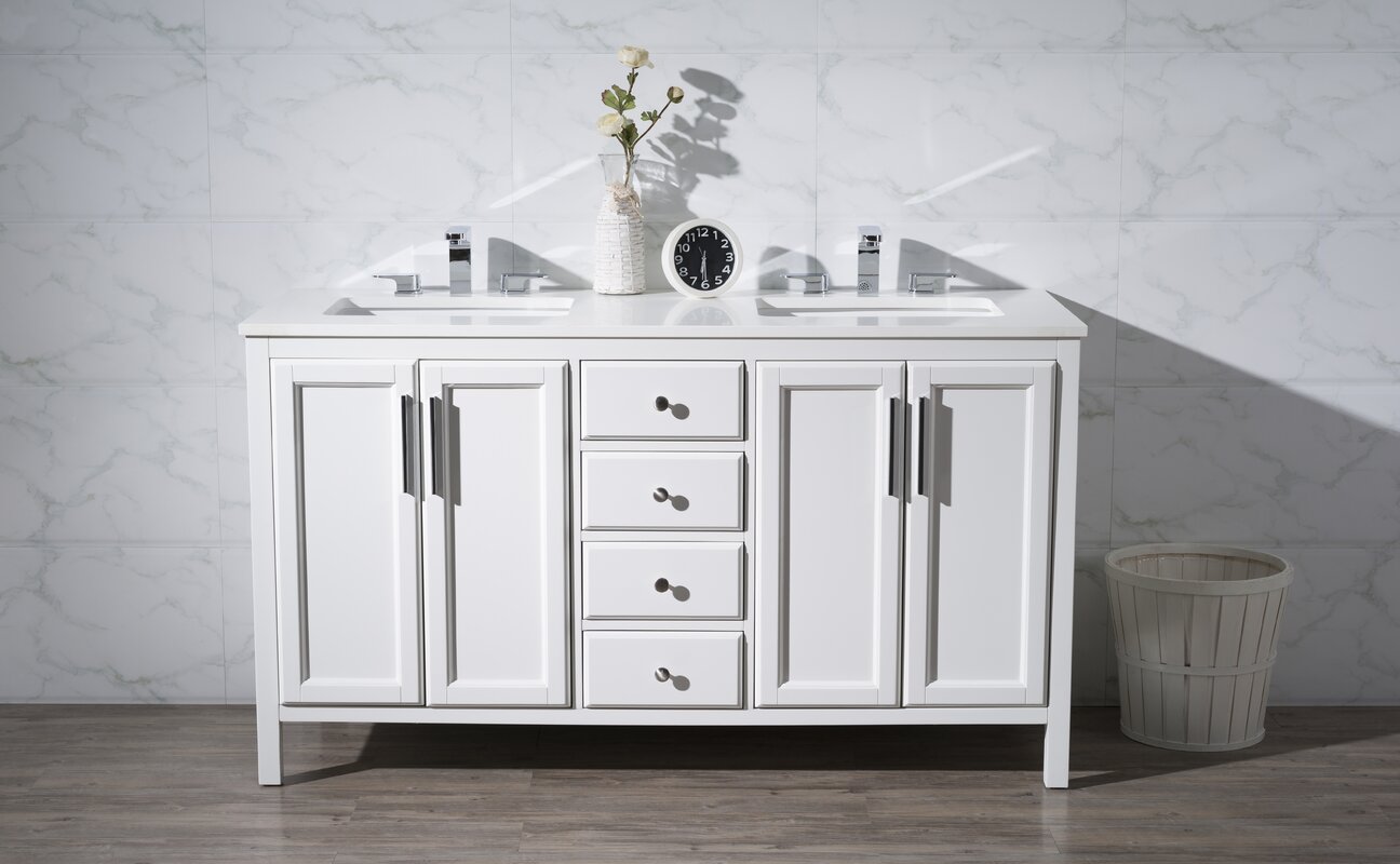 Brayden Studio Carpentier 59 Double Sink Bathroom Vanity Set throughout Fantastic 59 Double Sink Bathroom Vanity – Top Design Source