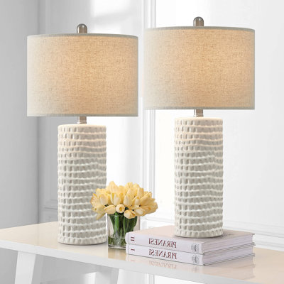 Anazagene 24ï¼‚Modern Ceramic Table Lamp Set, Suitable For Living Room, Bedroom, Office