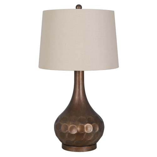 copper and grey table lamp
