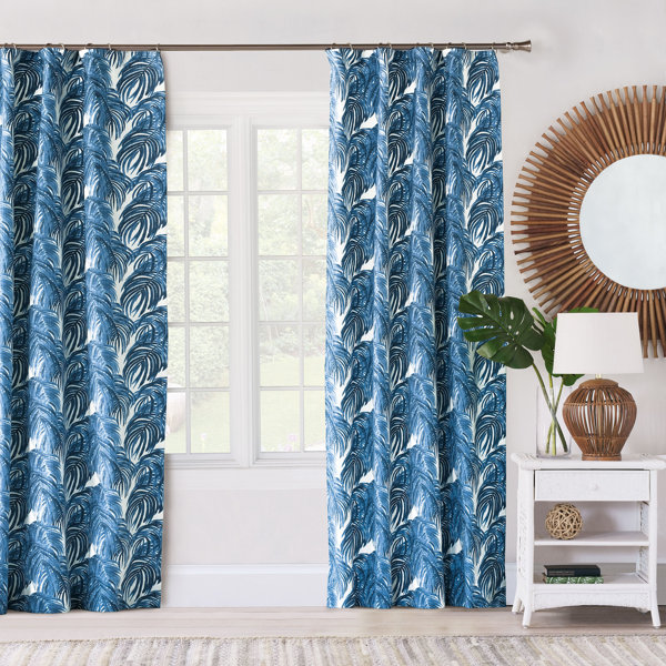 Eastern Accents Delphine Palm Leaf Floral Room Darkening Rod Pocket Single Curtain Panel Wayfair