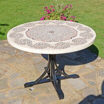 mosaic garden table with parasol hole