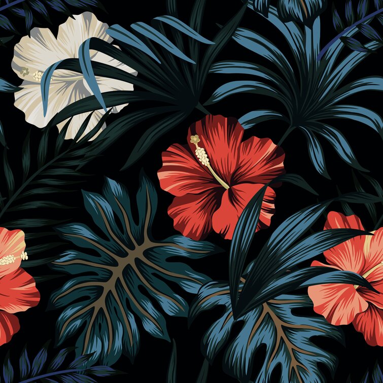 Bay Isle Home Brodnax Peel & Stick Floral Wallpaper | Wayfair