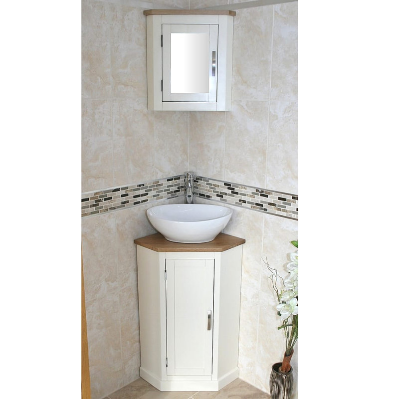 Belfry Bathroom Coury Compact Solid Oak 390mm Free Standing Vanity