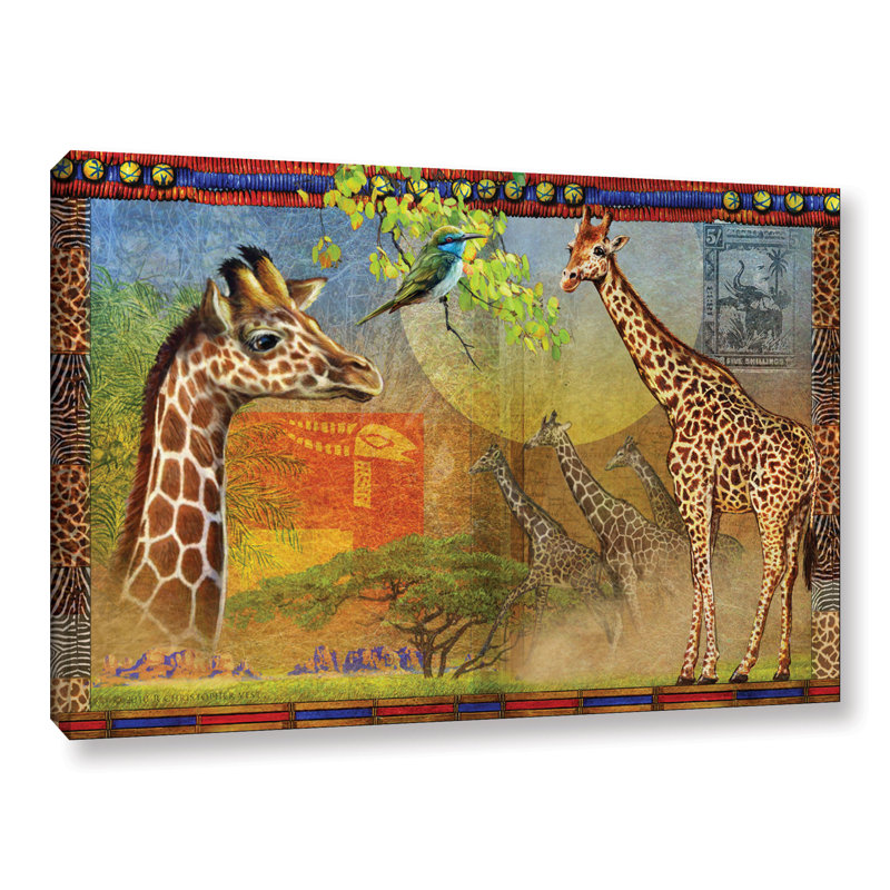 Bloomsbury Market African Giraffe Graphic Art On Wrapped Canvas Wayfair