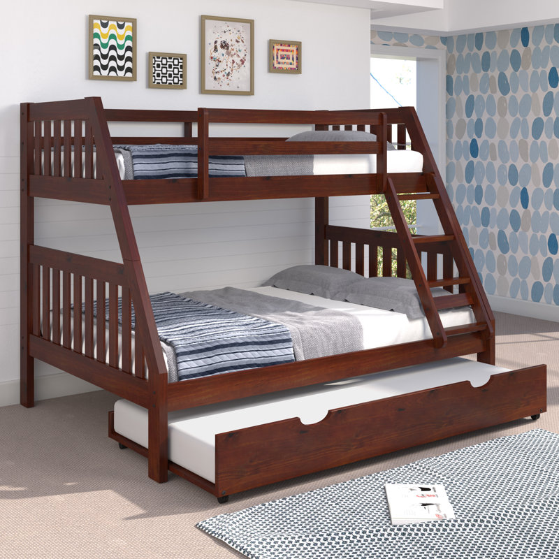 Chelsea Home Mission Twin Over Full Bunk Bed With Trundle And Ladder Reviews Wayfair