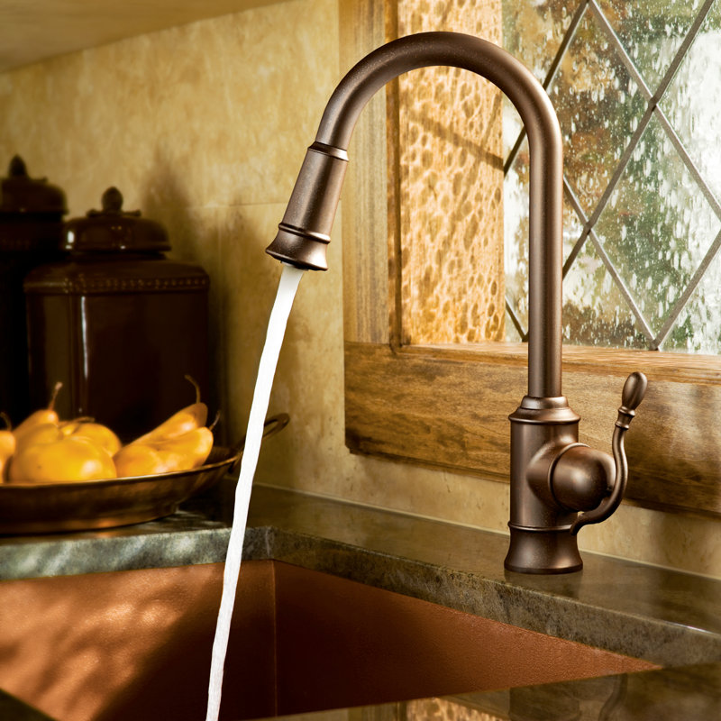 7615srs Orb C Moen Woodmere Bar Pull Down Faucet With Duralock And Reflex Reviews Wayfair