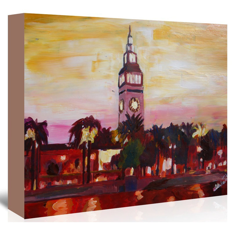 East Urban Home San Francisco Ferry Plaza Building Painting On Wrapped Canvas Wayfair