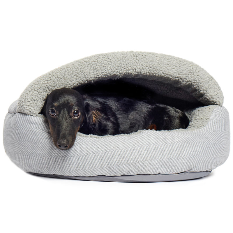 Tucker Murphy Pet Chewning Canvas Fleece Deep Dish Cave Hooded Dog