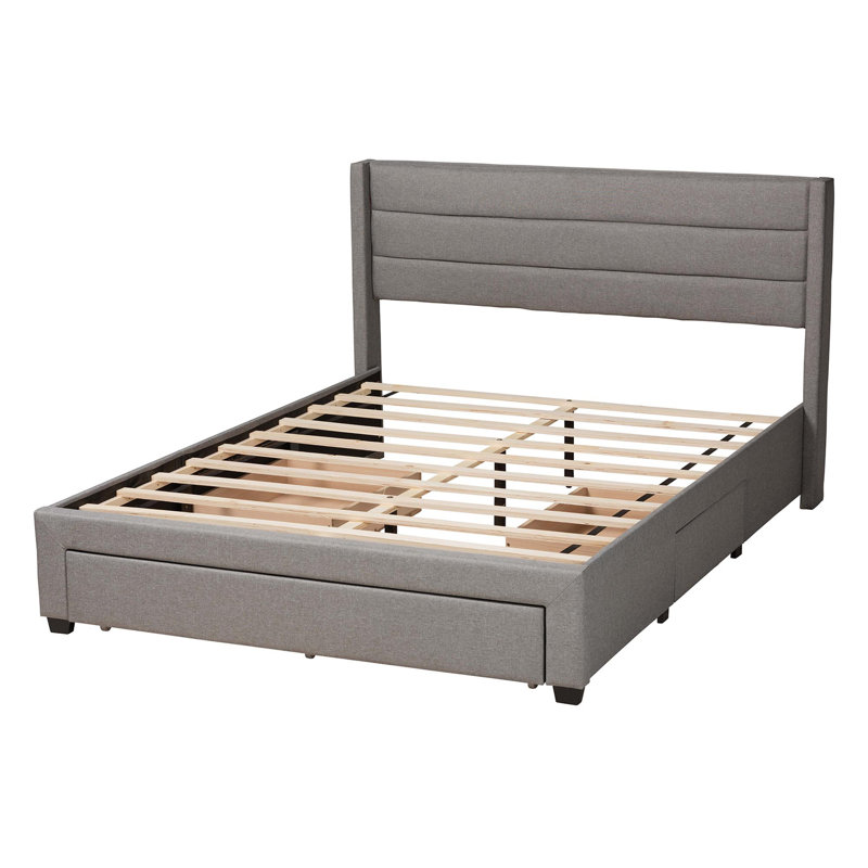 (Box 1 of 2) Jakyrin Upholstered Storage Bed Size: Full / Double, Color: Charcoal Gray