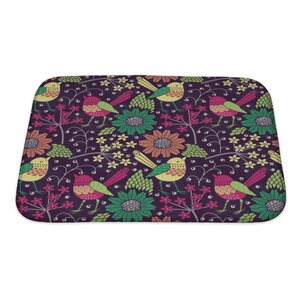 Gecko Floral Pattern Bath Rug