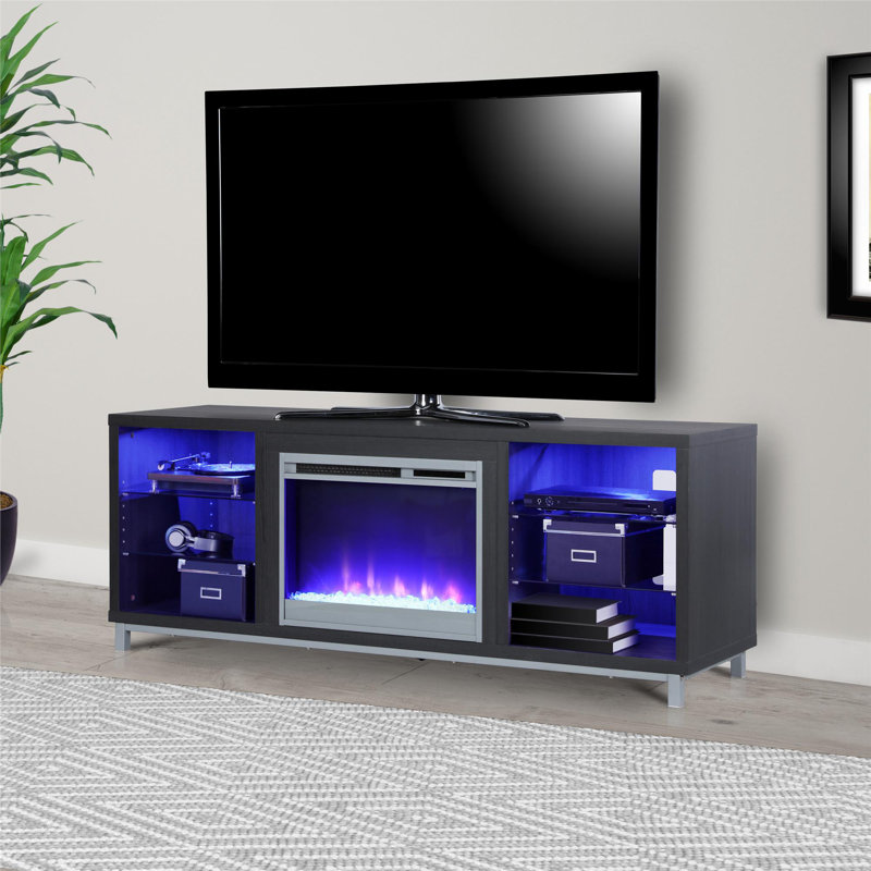 Wade Logan Hetton Tv Stand For Tvs Up To 70 Inches With Fireplace
