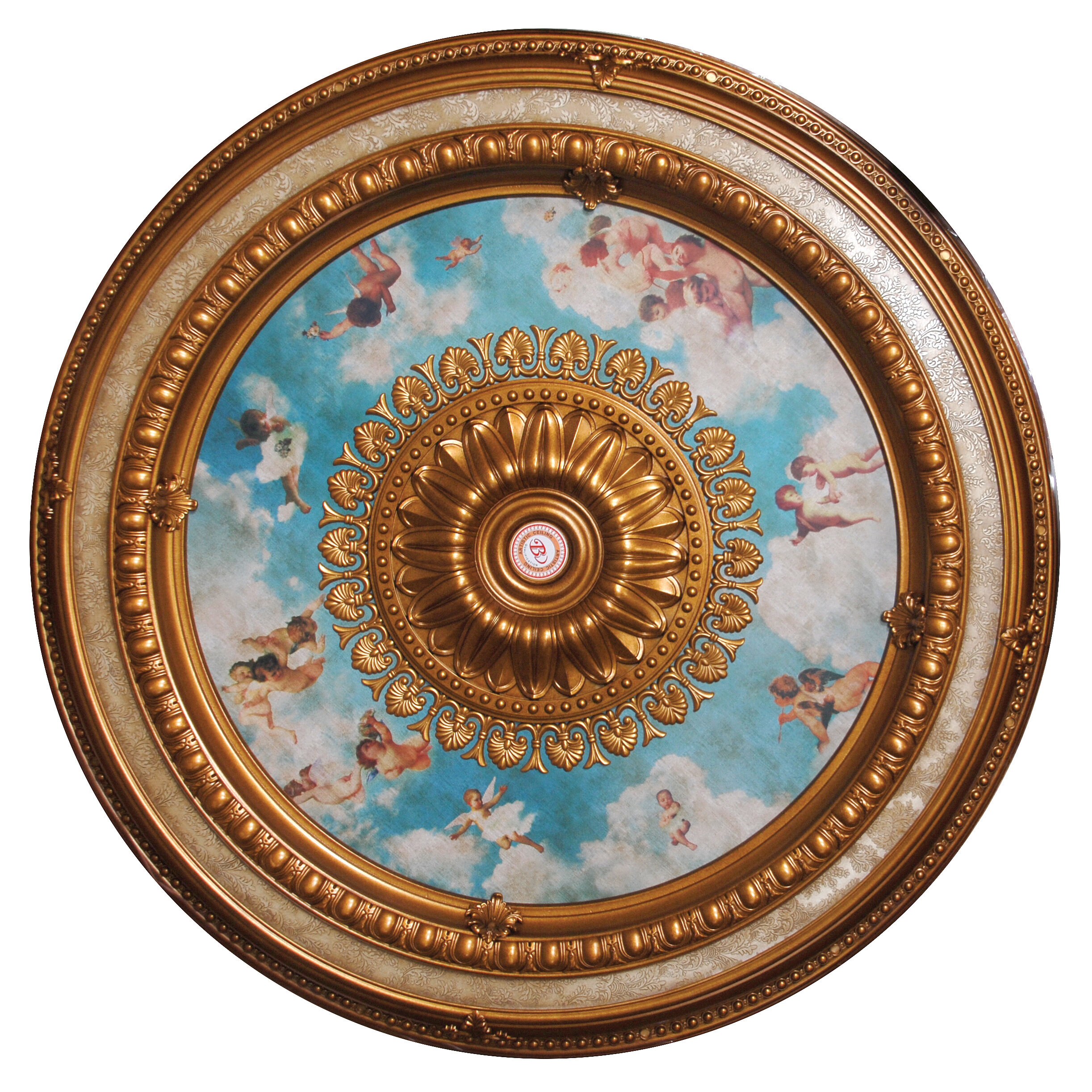 Cherub Sky Round Chandelier Ceiling Medallion