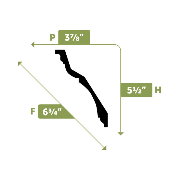 3 moldings Crown Molding 7-1//2 Height 96 Length Manufactured with a Dense Architectural Polyurethane Compound
