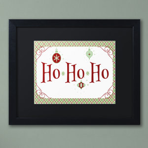 'Ho Ho Ho Banner' by Jennifer Nilsson Framed Textual Art