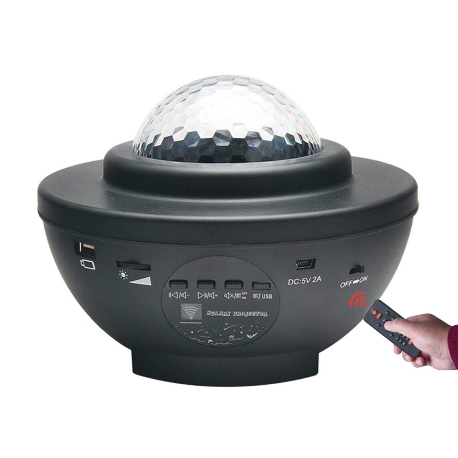 LED Galaxy Star Projector Night Light 5V W/ Bluetooth Speaker & Remote  Control
