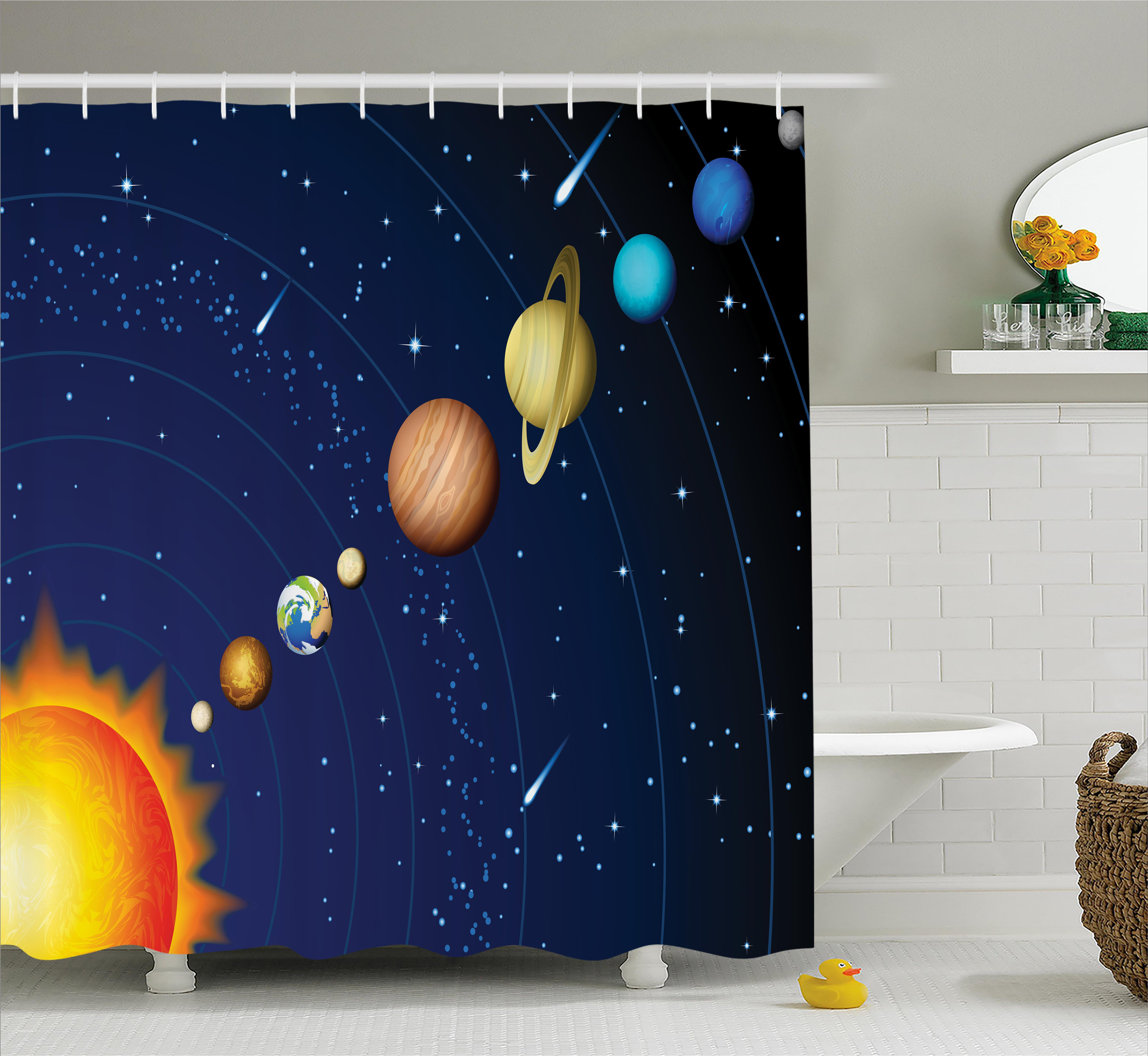 Harriet Bee Justyn Solar System With Sun Single Shower Curtain