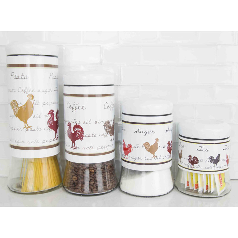 Home Basics Country Rooster Stainless Steel 4 Piece Kitchen