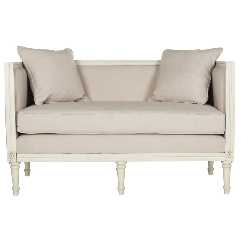 Lark Manor Fleur Standard 53 Square Arm Settee Reviews Wayfair