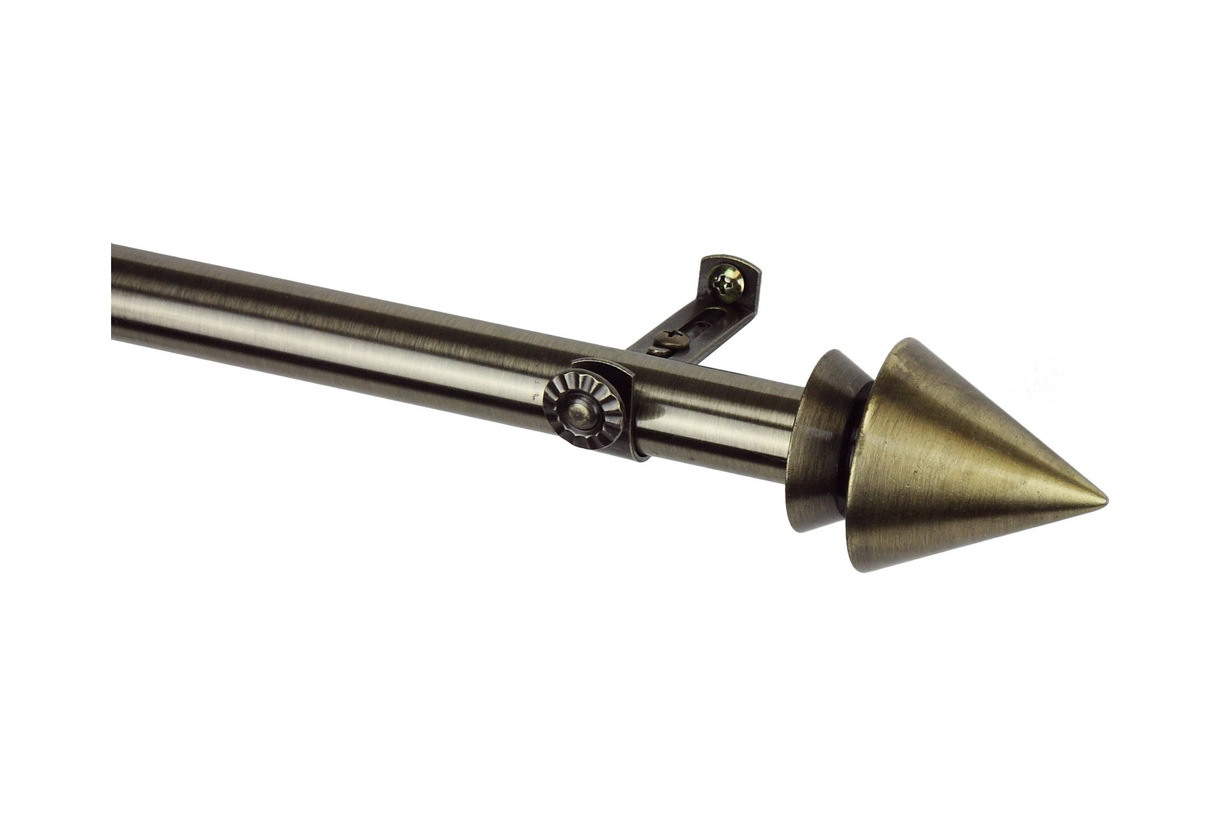 Modern Cone Curtain Rod Size Antique Brass 48-84 Color