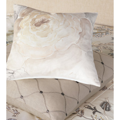 Edith Hand-Painted Motif Throw Pillow Cover & Insert