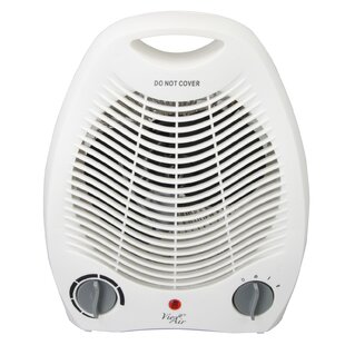 Portable 2 Settings Office 1,500 Watt Electric Fan Compact Heater With Adjustable Thermostat By Vie Air