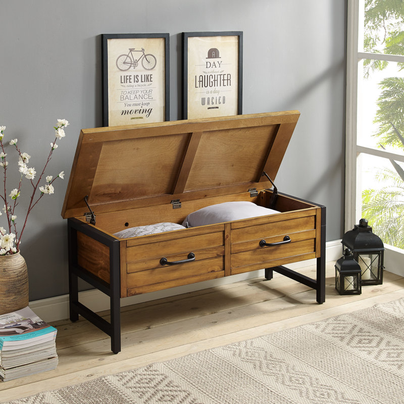 Loon Peak Olinger Entryway Wood Storage Bench Reviews Wayfair Olinger Entryway Wood Storage Bench