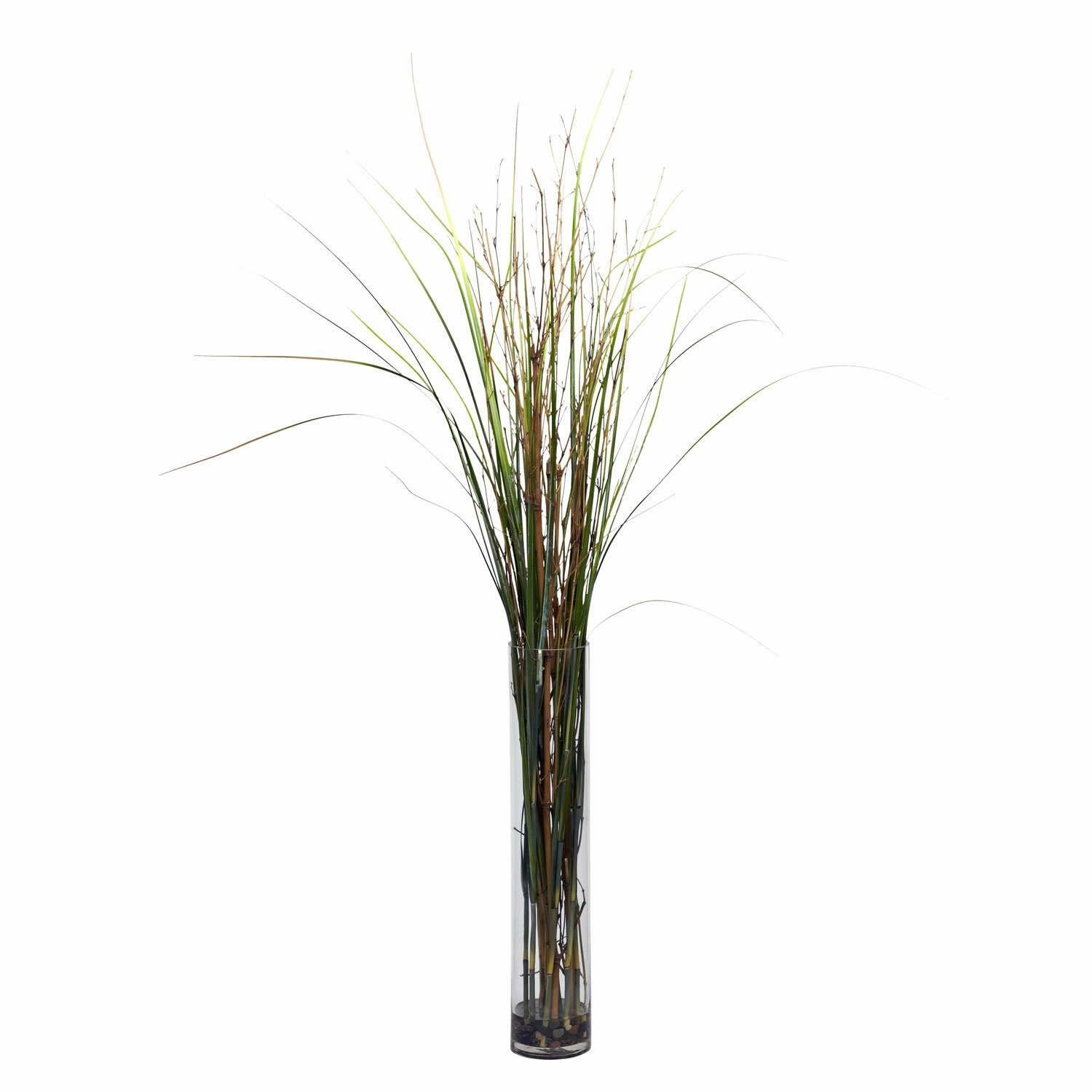 Charlton Home Grass And Bamboo Floor Plant In Decorative Vase