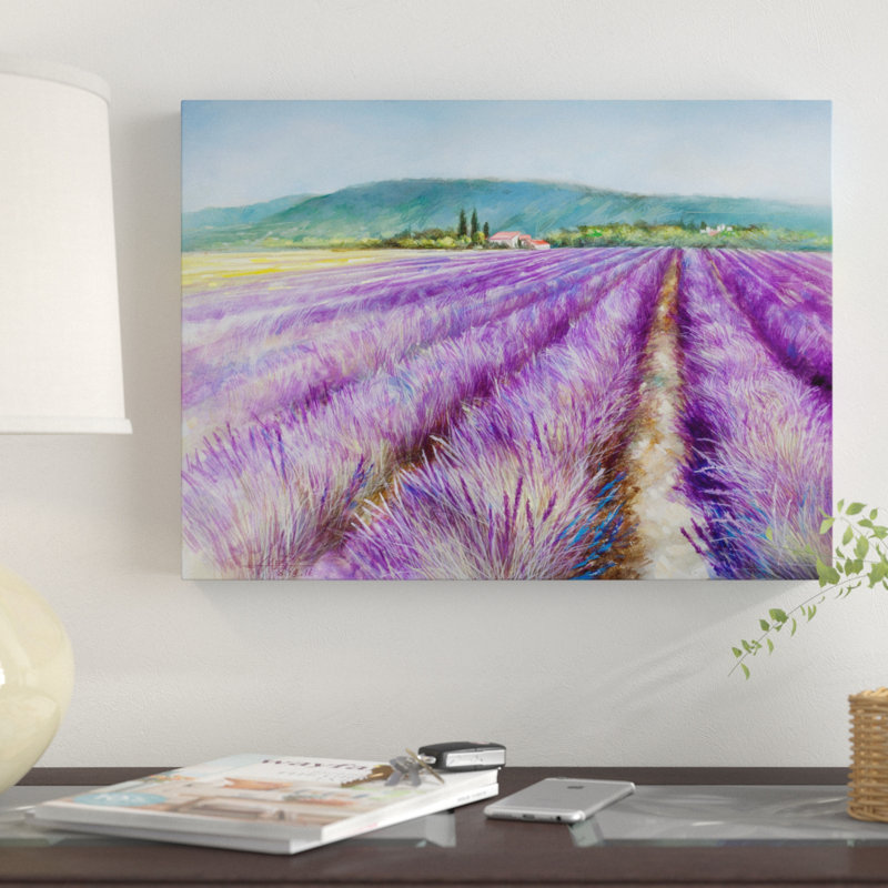 Fleur De Lis Living Lavender 3 Acrylic Painting Print On Wrapped