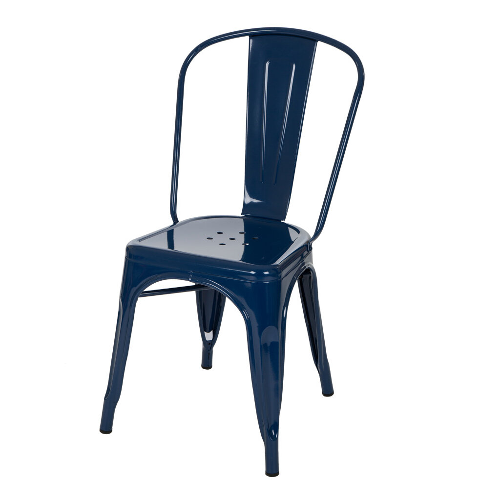 Glitzhome Metail Chair Metal Slat Back Dining Chair Reviews Wayfair