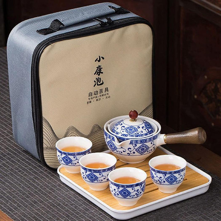 porcelain tea set for travel Chinese portable tea set tea pot with infuser cups 