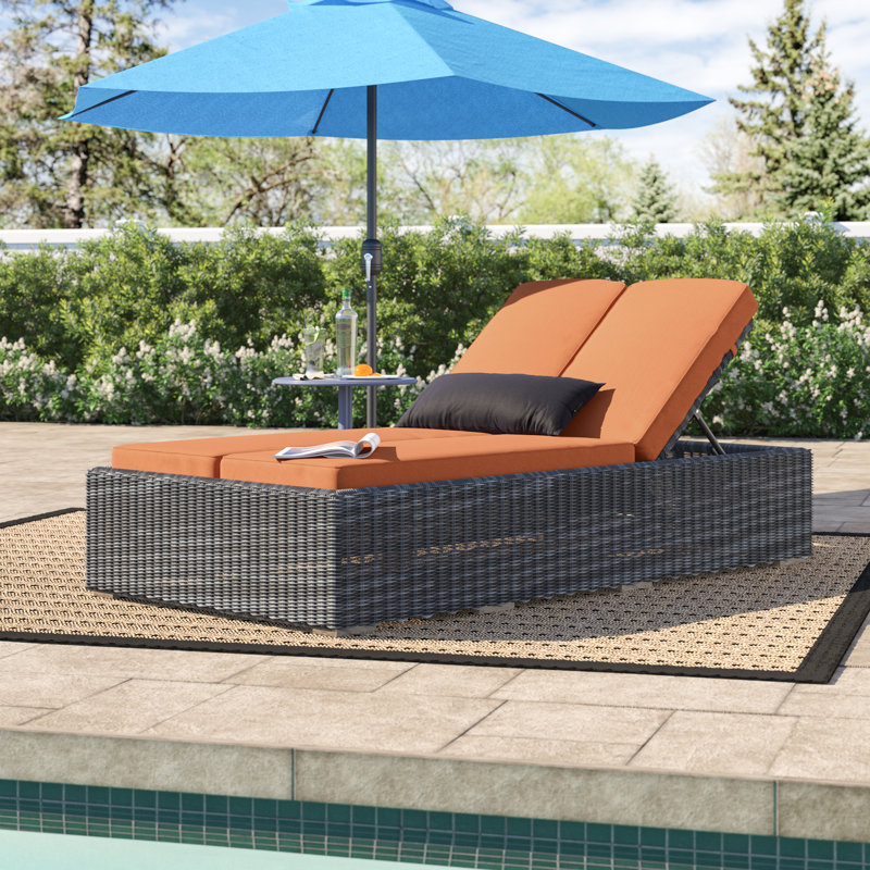 Brayden Studio® Keiran Sunbrella® Double Reclining Chaise ...