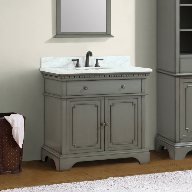 Ophelia Co Ruthann Marble Top 37 Single Bathroom Vanity Set