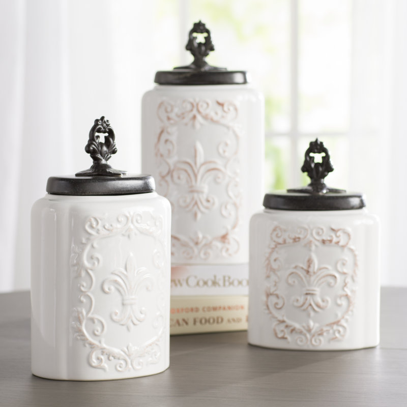 Kelly Clarkson Home Fleurdelis 3 Piece Kitchen Canister
